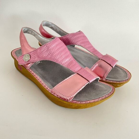 Alegria PG Lite Ken-844 Metallic Pink T-strap Sandals Comfortable Adjustable - Picture 12 of 13